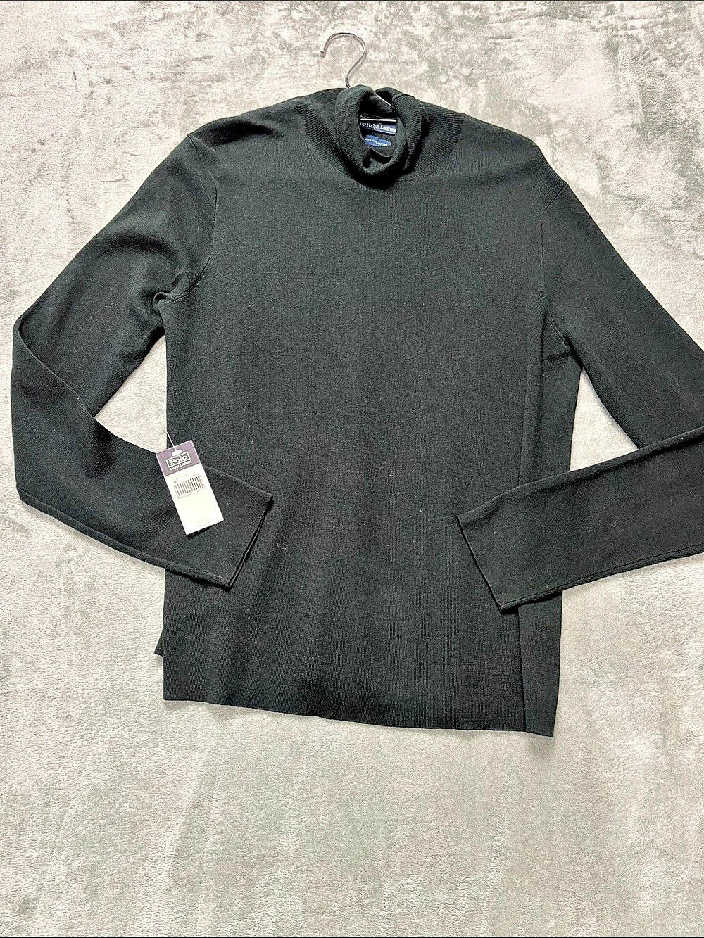 NEW Polo Ralph Lauren M 100% Pima Cotton Turtleneck Sweater Black Vintage